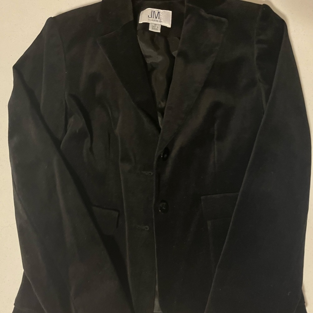 Womens black velvet blazer